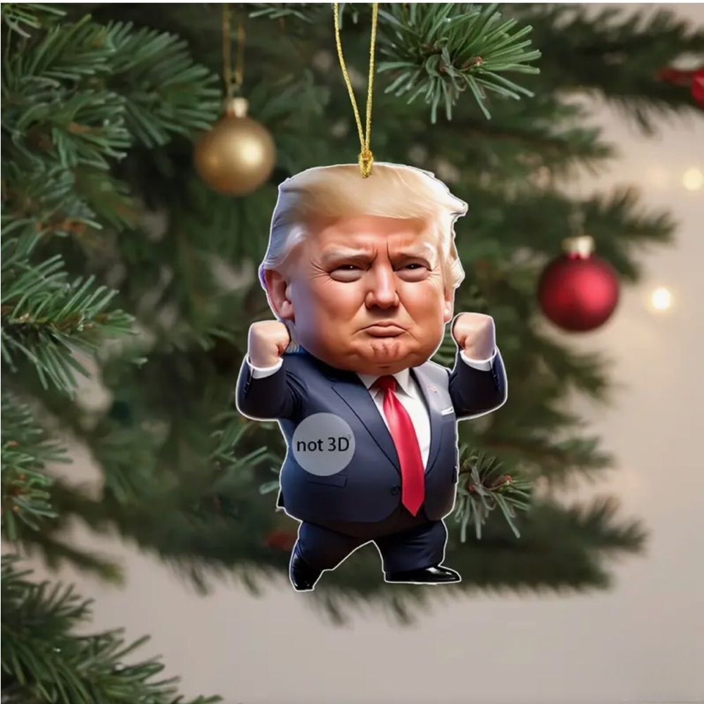 Trump Look-a-Like Strongman 2D Shaped Acrylic Pendant Ornament
